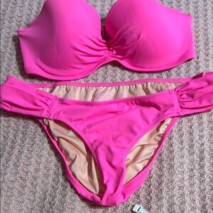 Victoria's Secret Hot Pink Bikini Set 34D/S